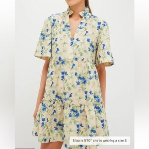 TUCKERNUCK Bellflower Blooms Crawford Dress XS - Floral Print Cream Dress